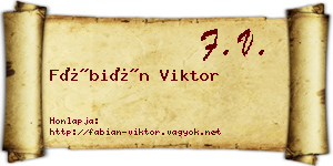 Fábián Viktor névjegykártya
